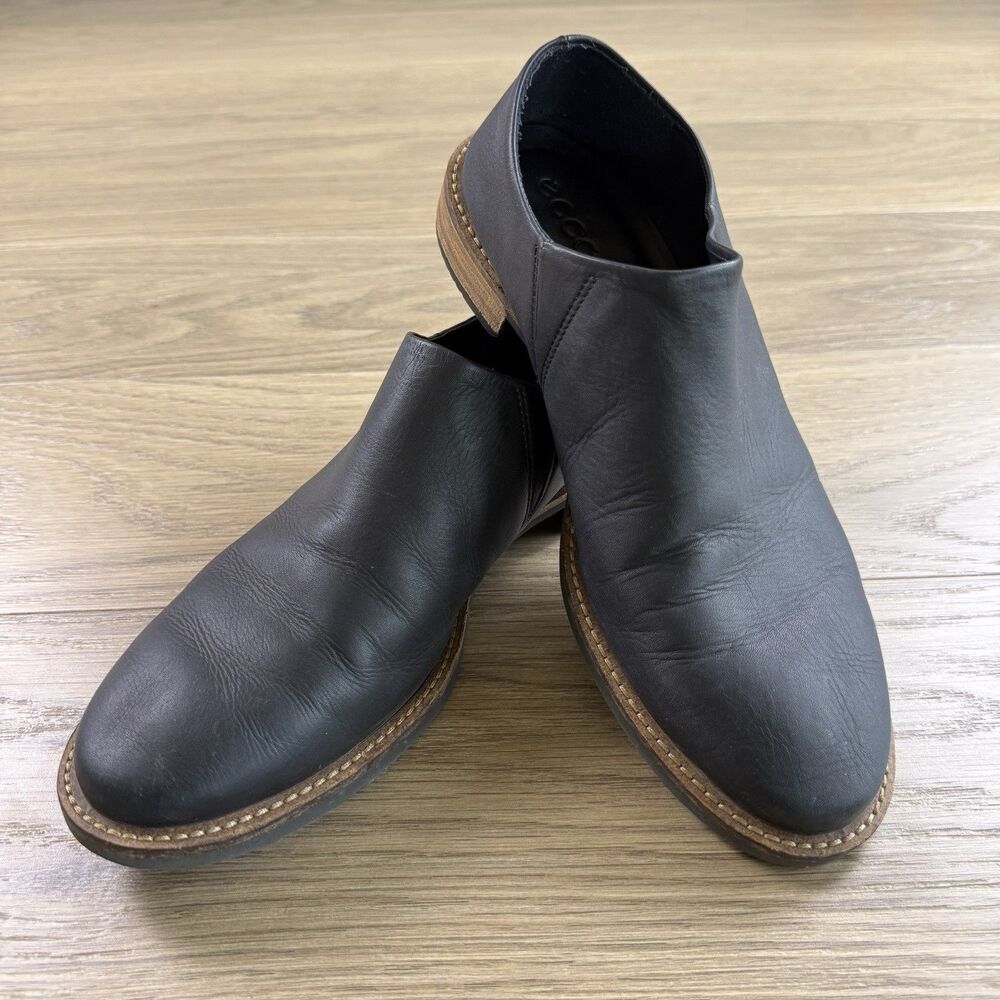 Ecco Shoes Women 7-7.5 Black Sartorelle 25 Tailored Collapsible Heel Mule